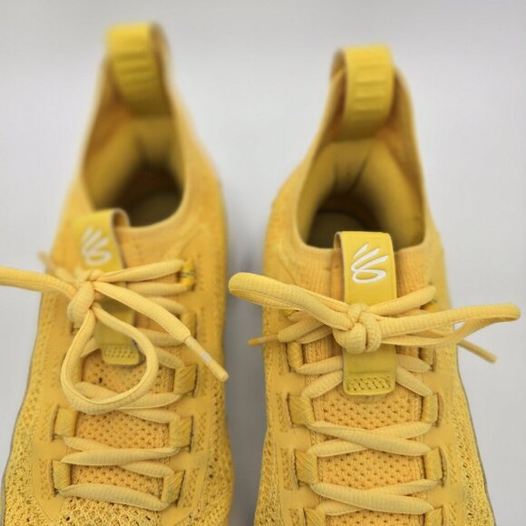 Unisex Stephen Curry 7Y Underarmour Team Basketball Shoes Yellow White Logo Star - Picture 8 of 10